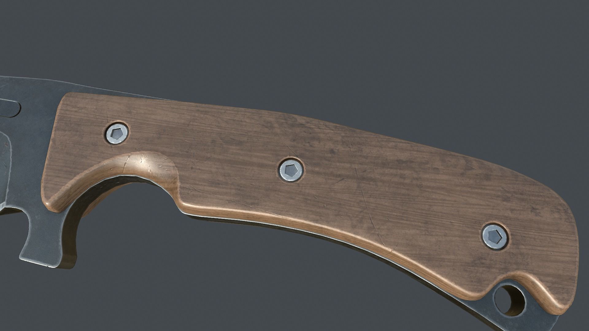 Hunting knife Low-poly 3D model_6