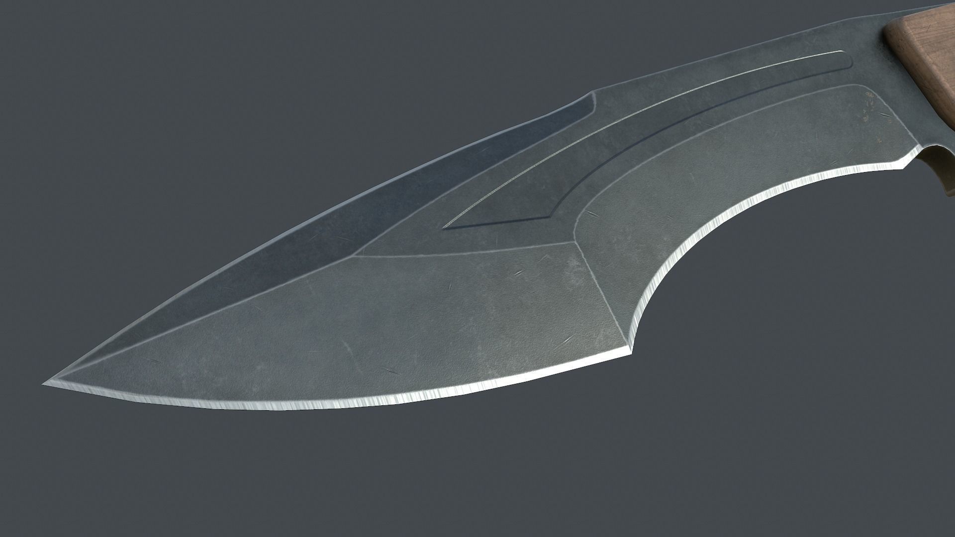 Hunting knife Low-poly 3D model_3