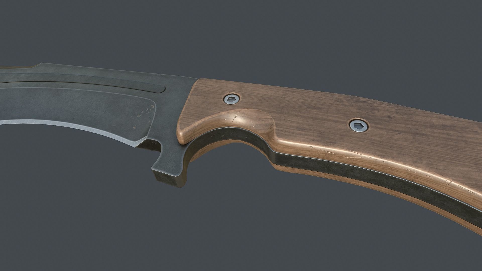 Hunting knife Low-poly 3D model_7