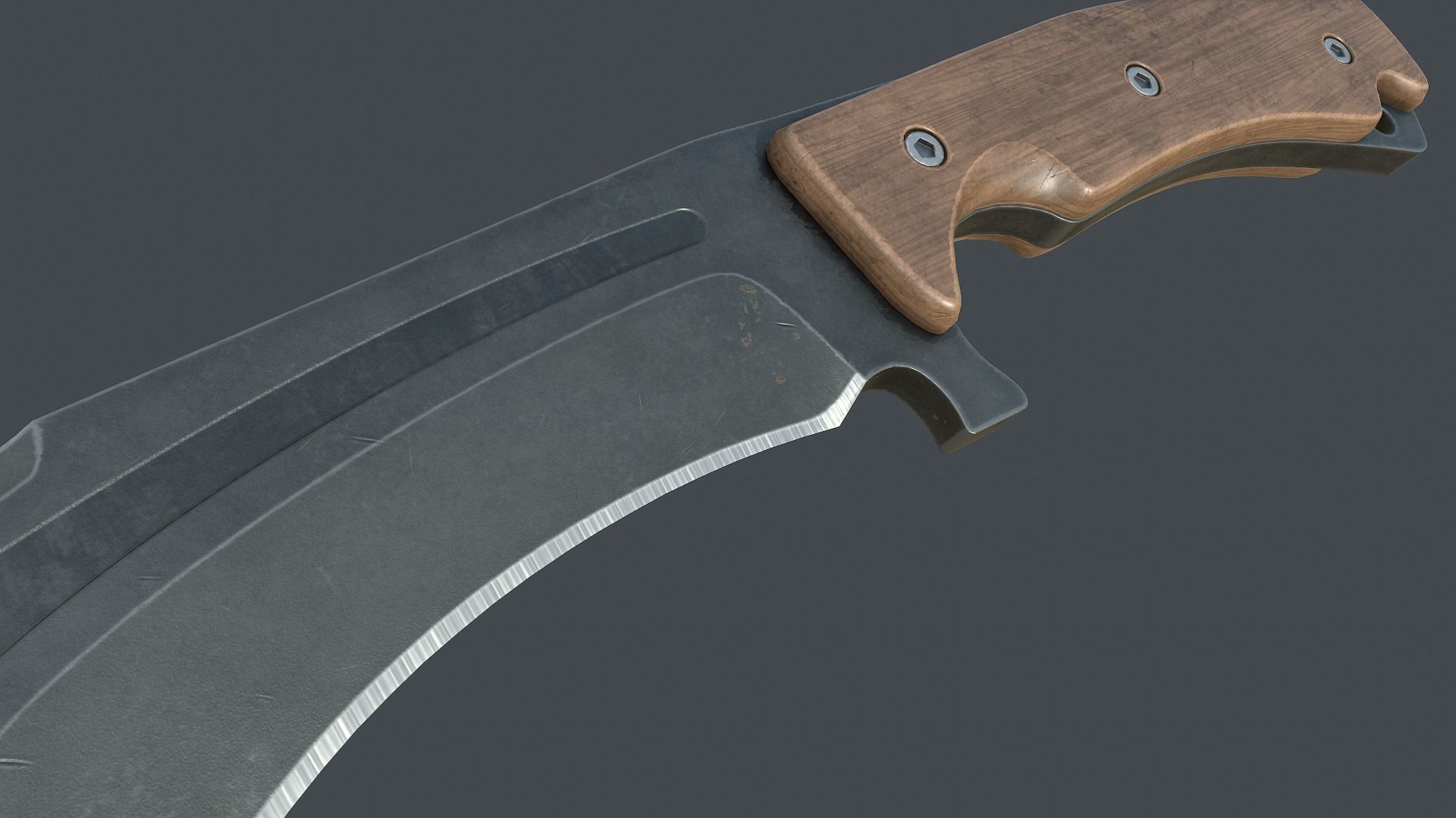 Hunting knife Low-poly 3D model_2