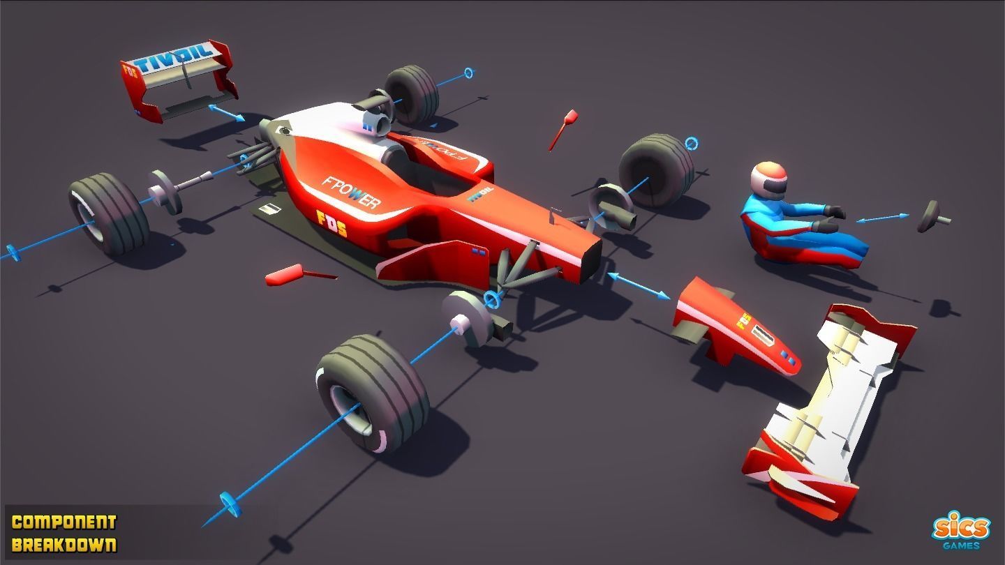 Toon Racing Low-poly 3D model_12