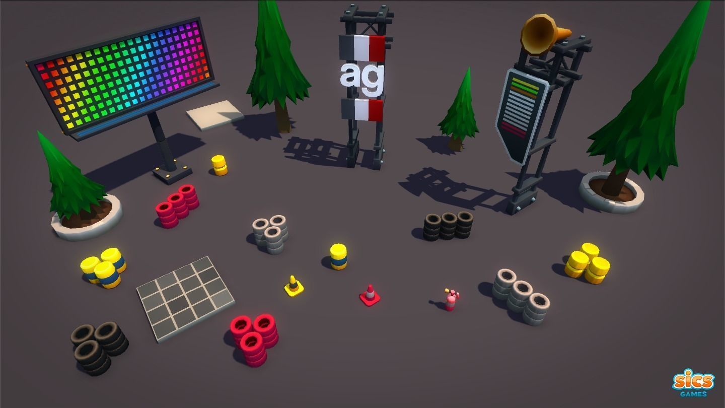 Toon Racing Low-poly 3D model_14