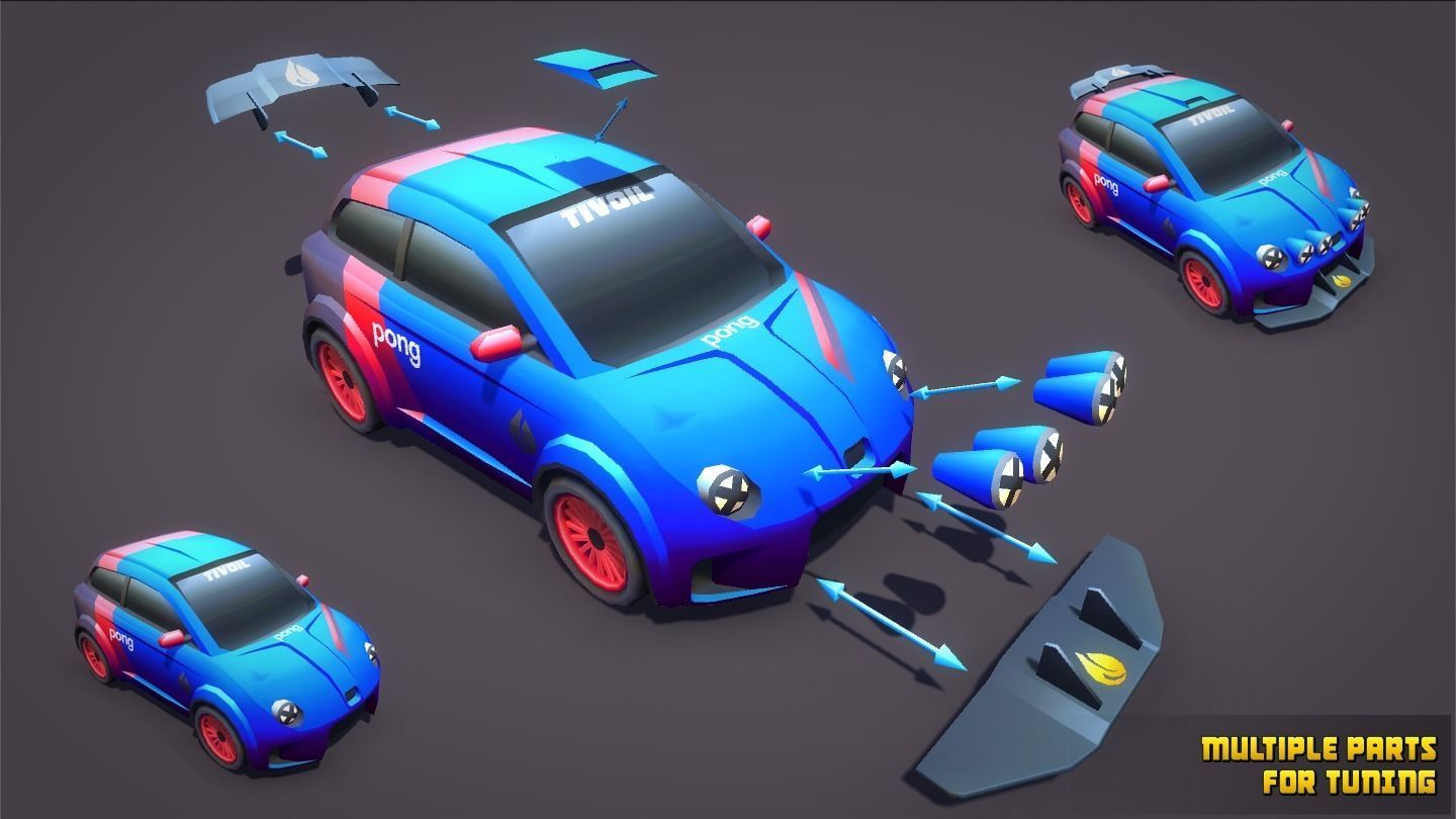 Toon Racing Low-poly 3D model_11