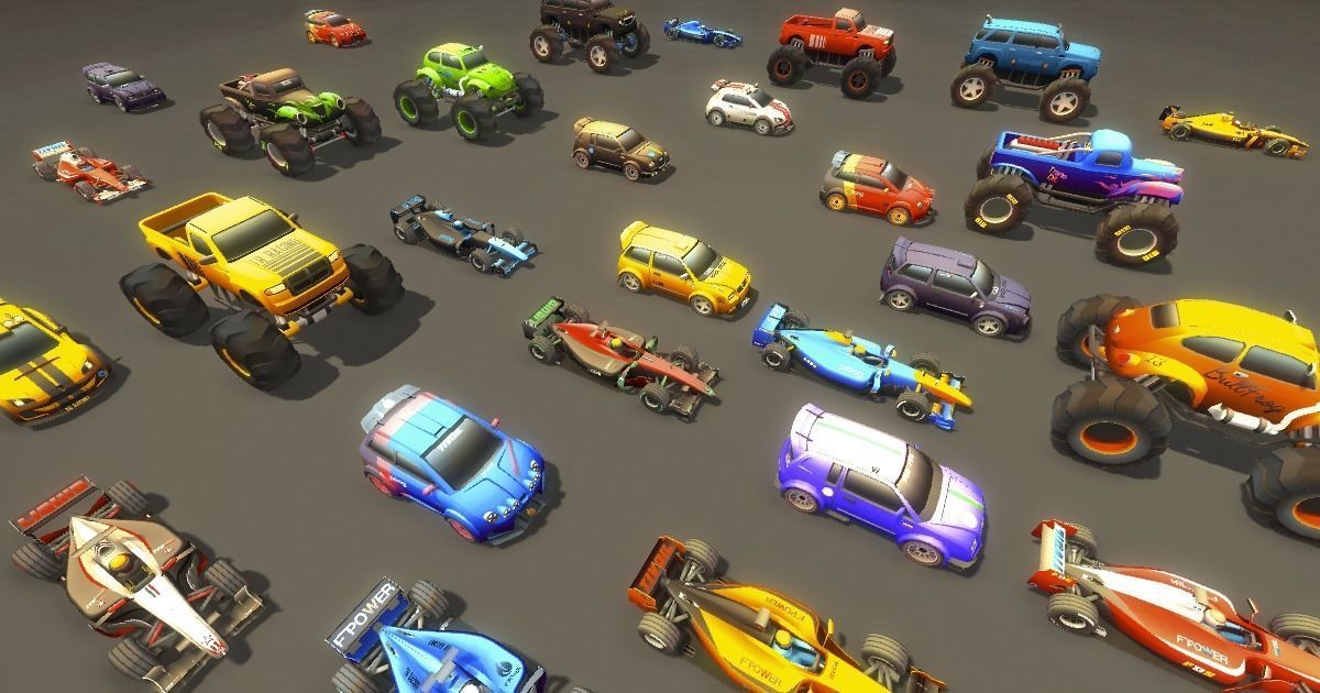 Toon Racing Low-poly 3D model_1