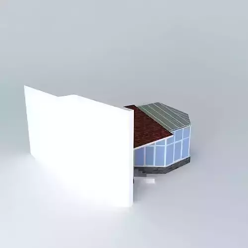 Conservatory house with blank sheet of paper