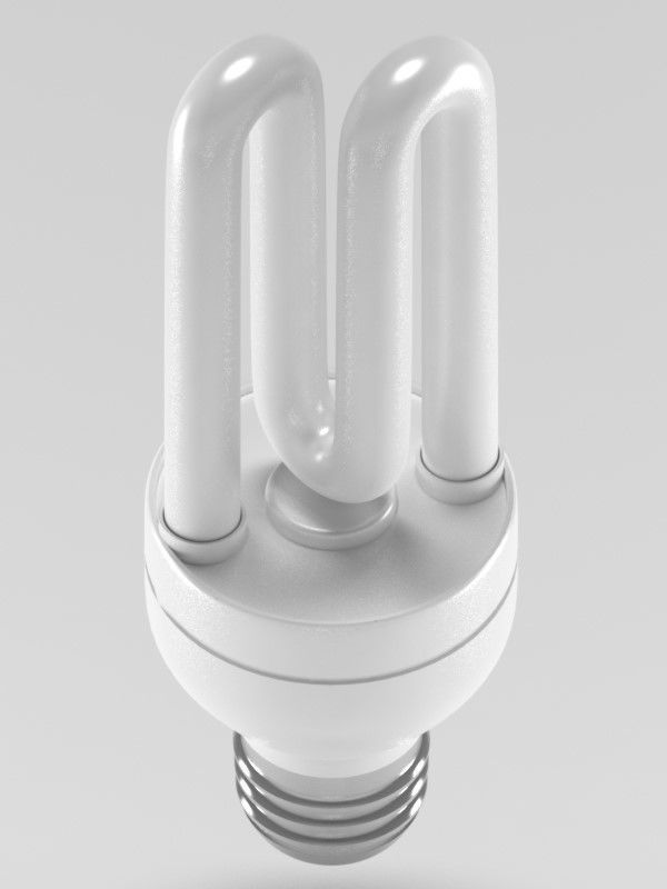 Fluorescent Light Bulb 3D model_3