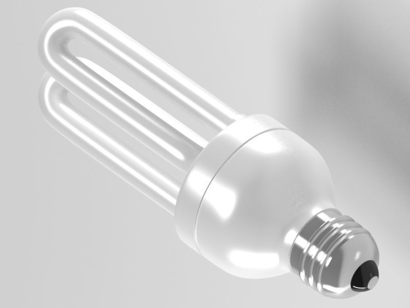 Fluorescent Light Bulb 3D model_1