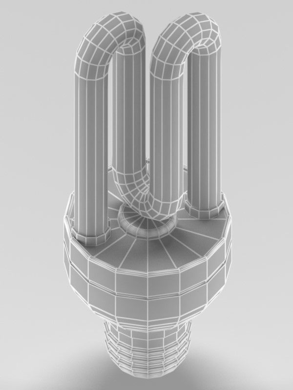 Fluorescent Light Bulb 3D model_7