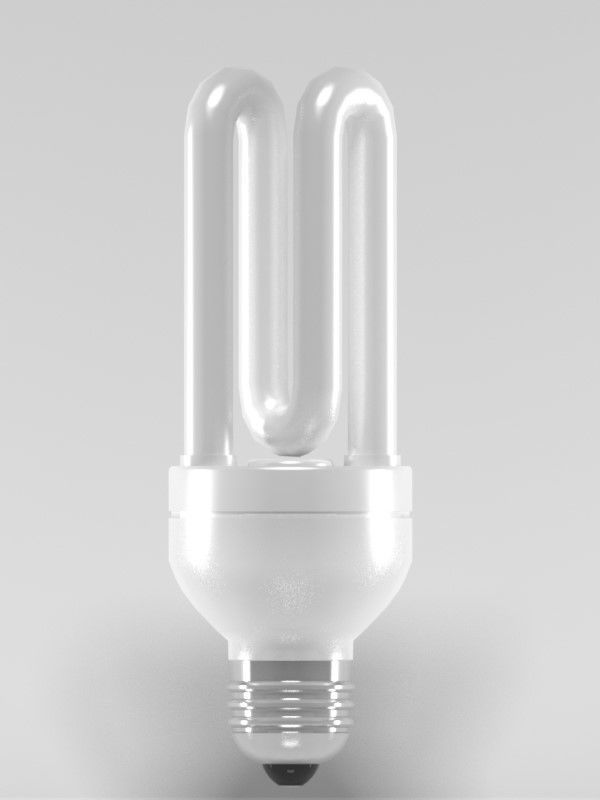 Fluorescent Light Bulb 3D model_2