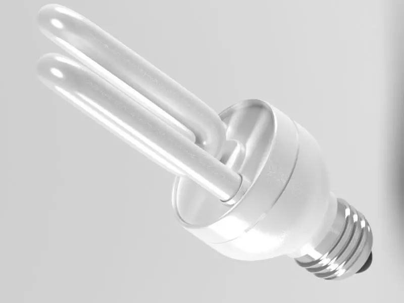 Fluorescent Light Bulb 3D model_0