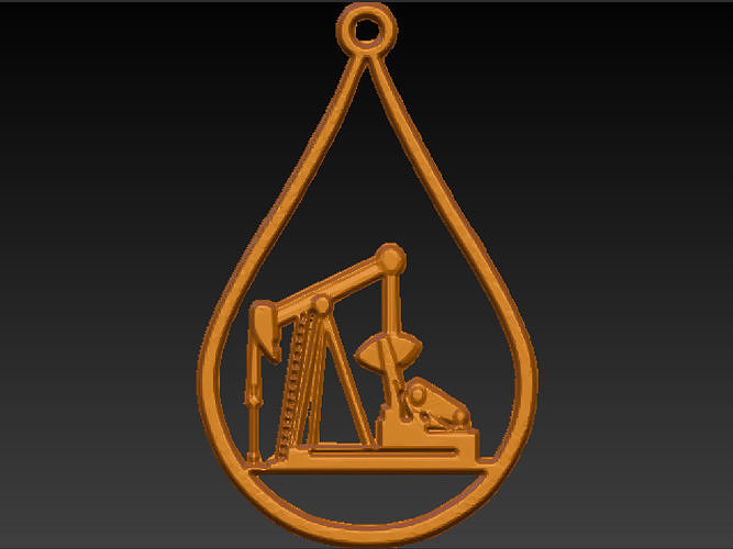 Oil field Pumpjack  in Droplet 3D print model