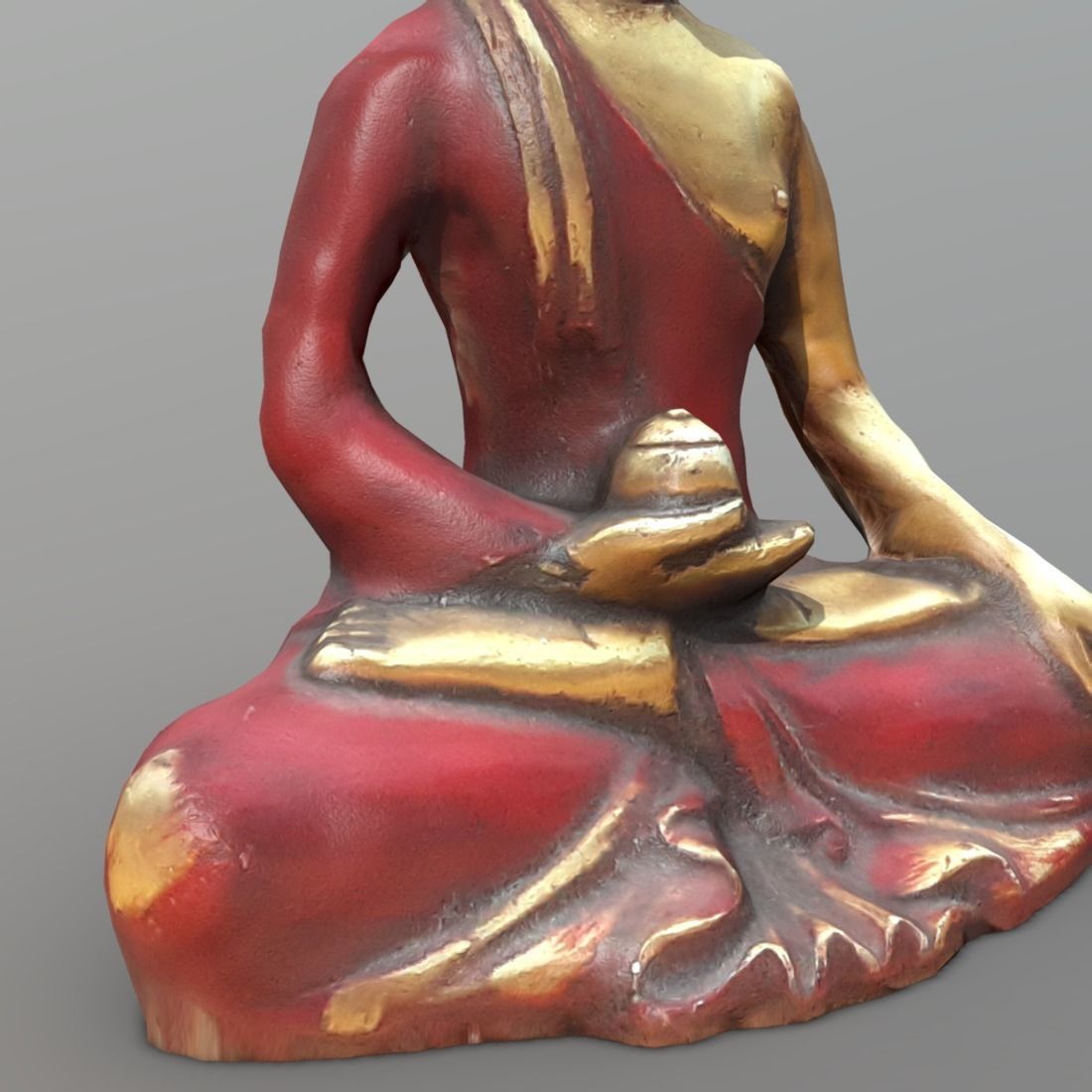 Buddha Low-poly 3D model_10