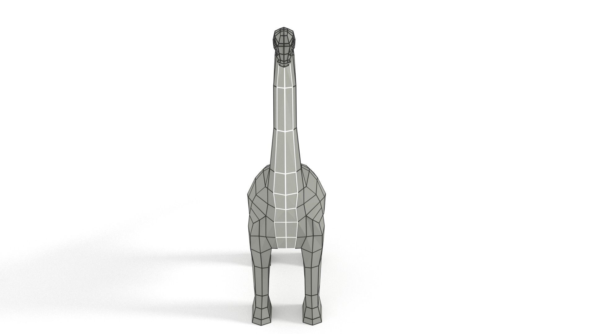 Low Poly Cartoon Brachiosaurus Dinosaur Low-poly 3D model_10