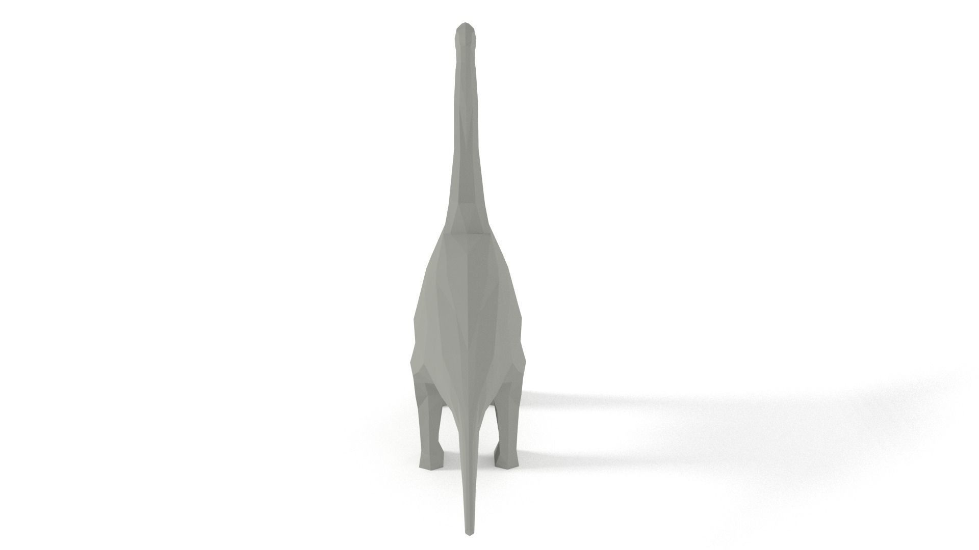Low Poly Cartoon Brachiosaurus Dinosaur Low-poly 3D model_4