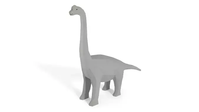Low Poly Cartoon Brachiosaurus Dinosaur Low-poly 3D model