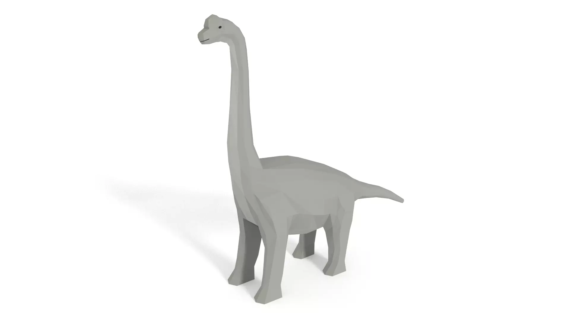 Low Poly Cartoon Brachiosaurus Dinosaur Low-poly 3D model_0
