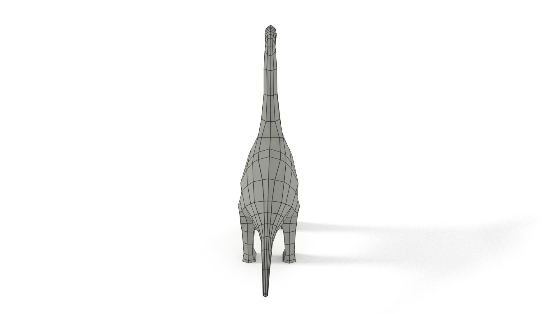 Low Poly Cartoon Brachiosaurus Dinosaur Low-poly 3D model_12