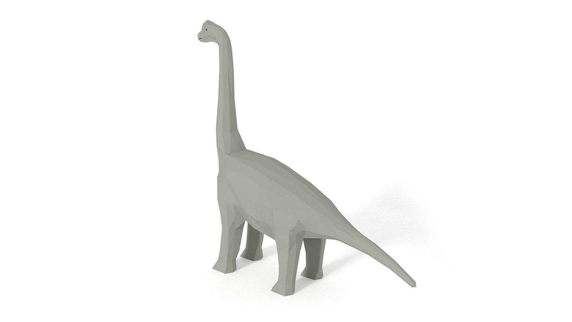 Low Poly Cartoon Brachiosaurus Dinosaur Low-poly 3D model_5
