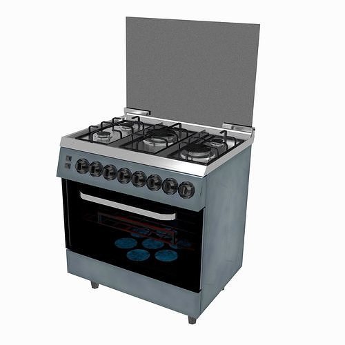 Stylized Kitchen Stove 002 Low-poly 3D model