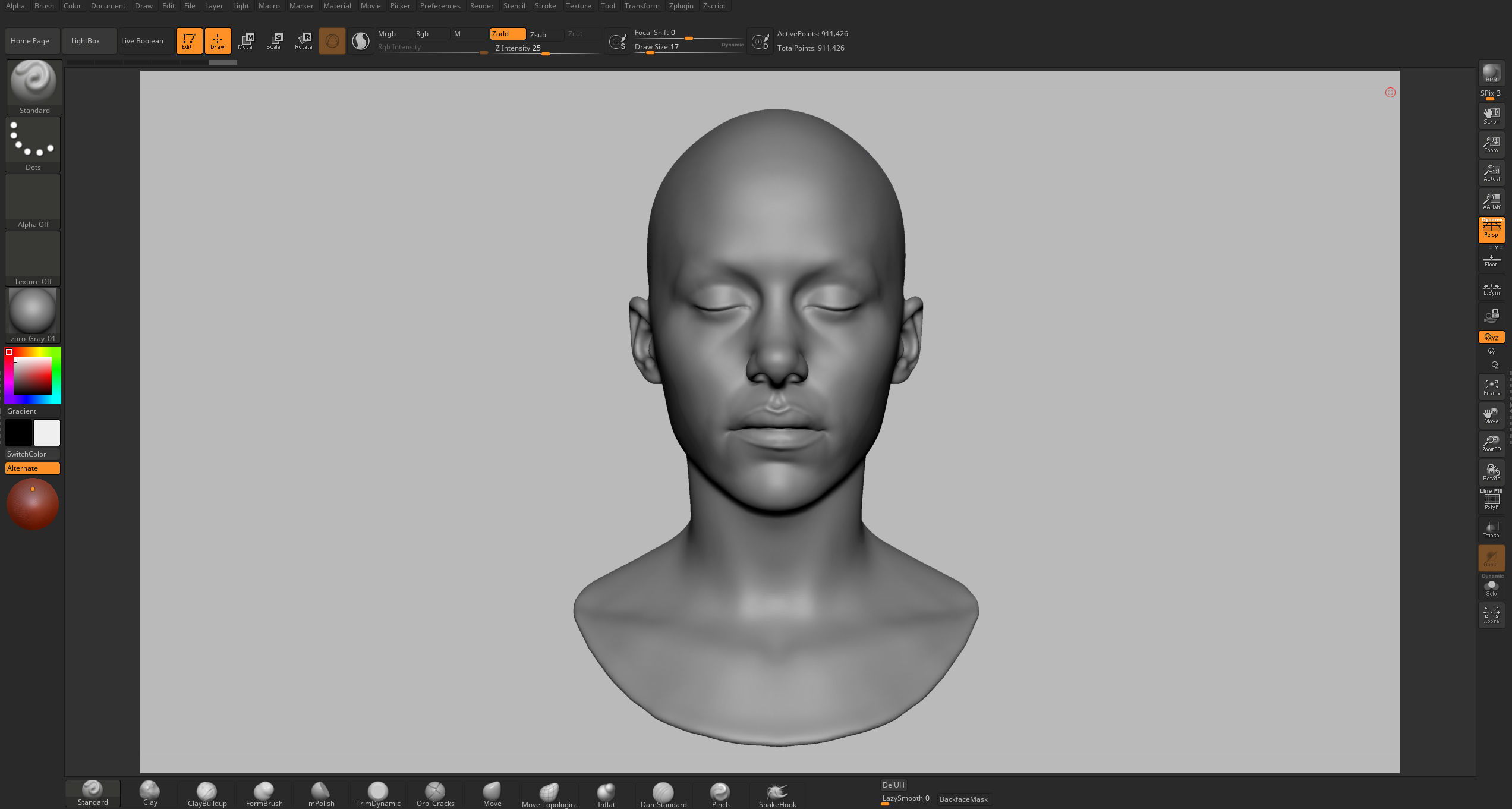 Base Female Head 3D model_9