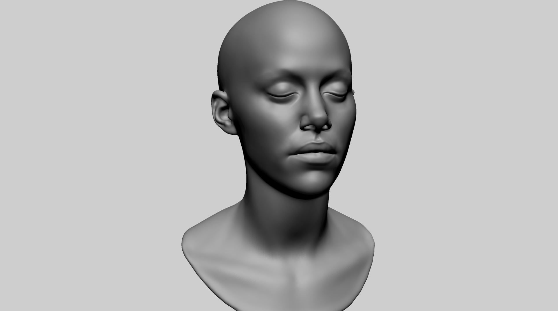 Female Head Printable 3D print model_1