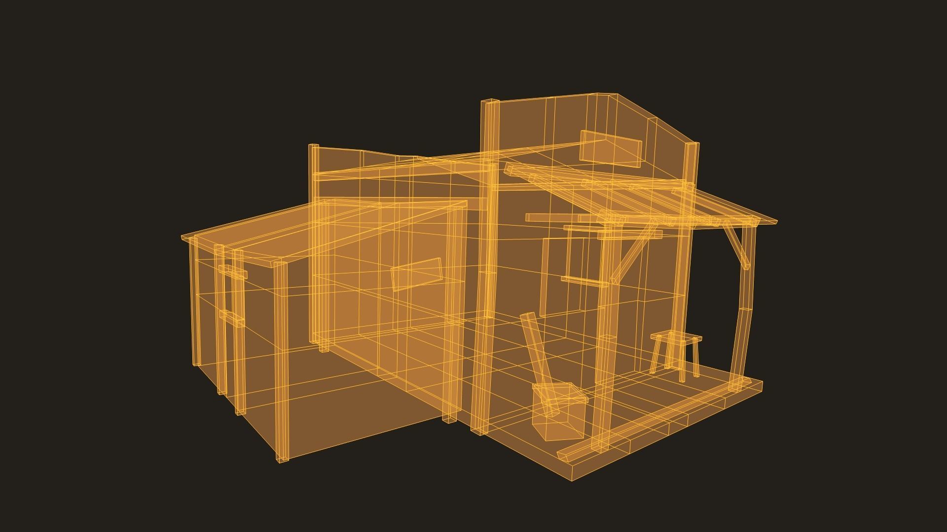 Western sheriffs office Low-poly 3D model_9