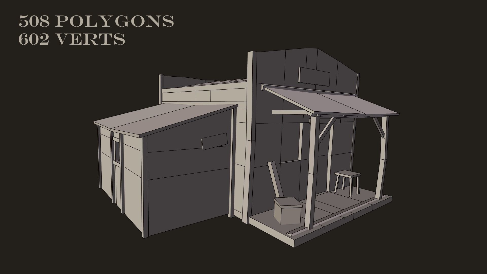 Western sheriffs office Low-poly 3D model_8
