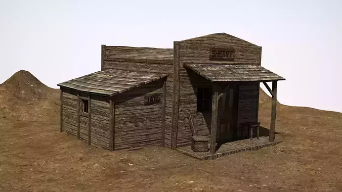 Western sheriffs office Low-poly 3D model