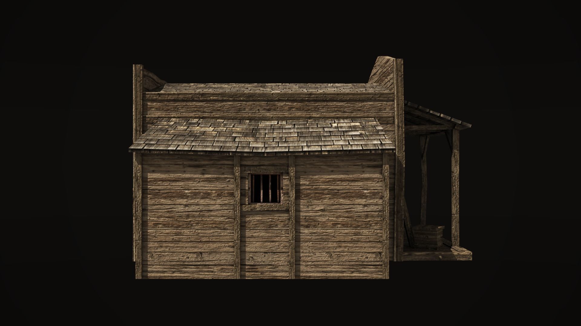 Western sheriffs office Low-poly 3D model_4