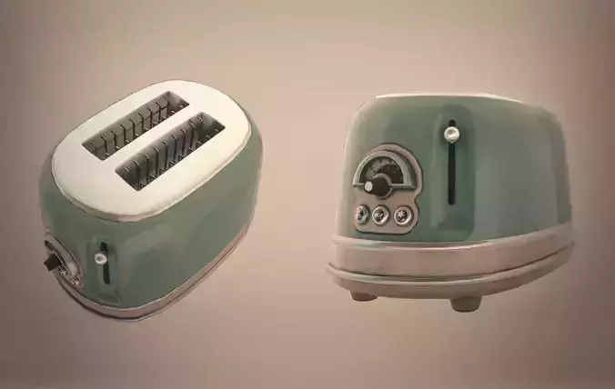 Retro Toaster Low-poly 3D model