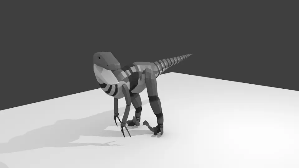 Robot Dinosaur PSCT-40 Velociraptor Free low-poly 3D model