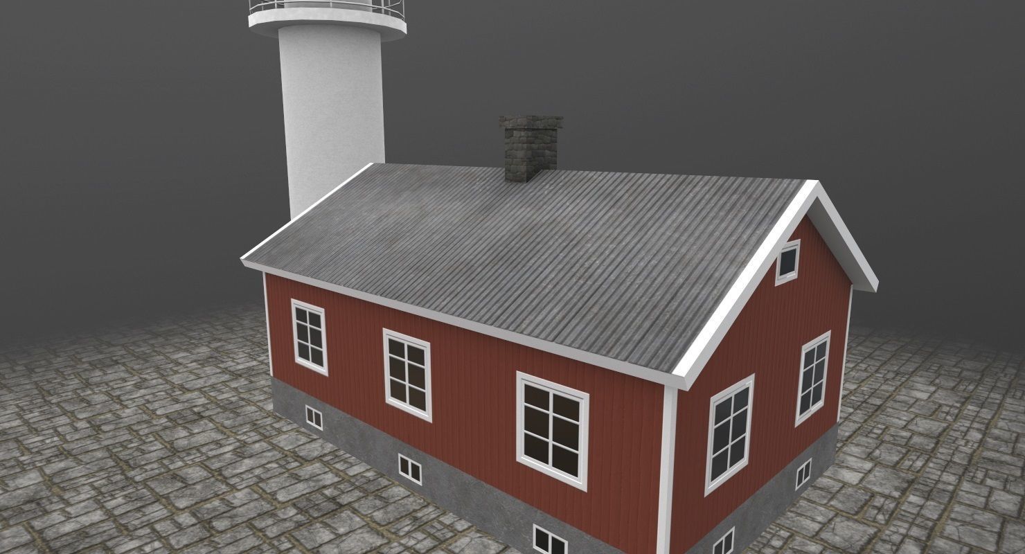 Light House Haken Low-poly 3D model_1