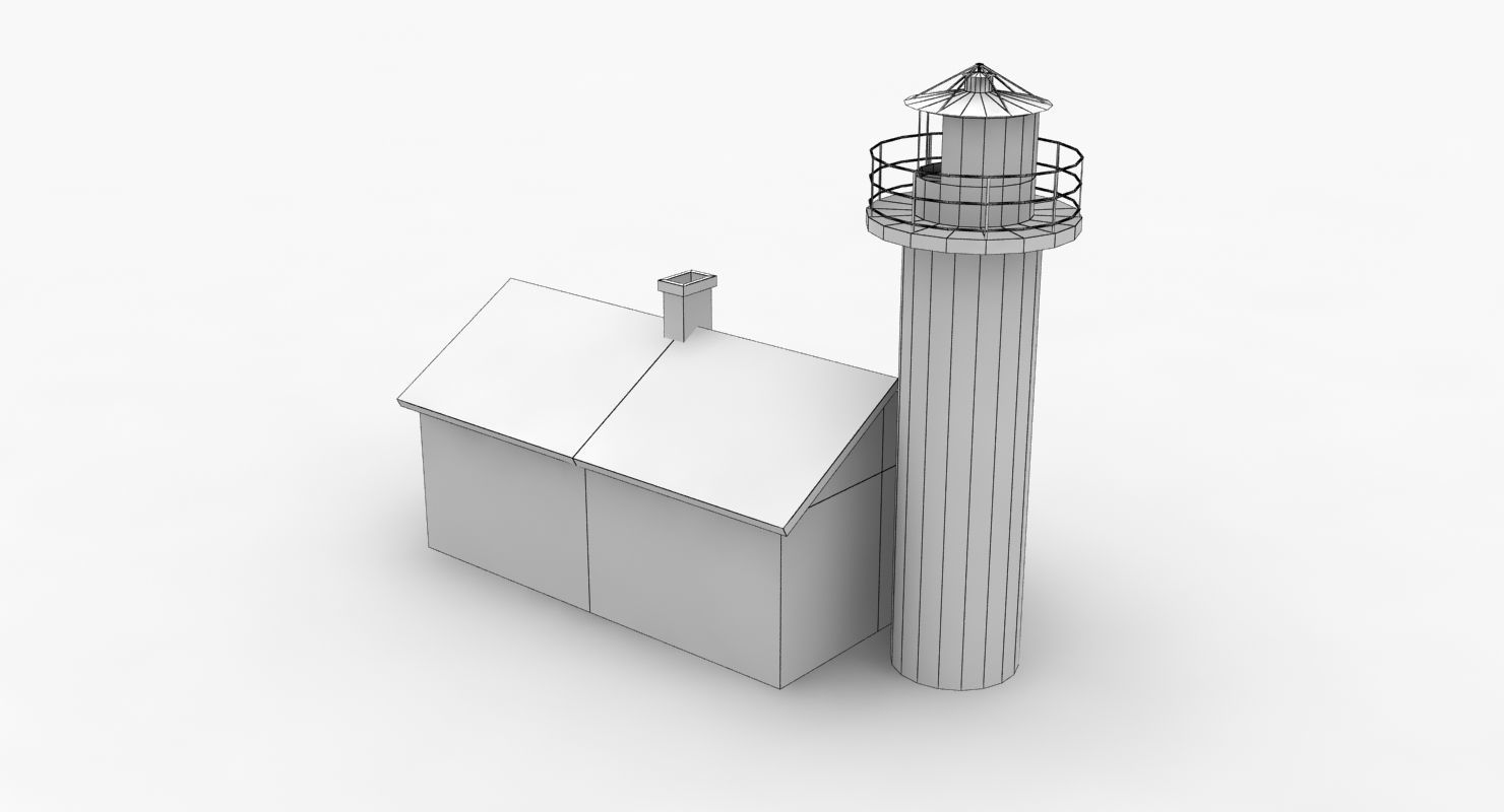 Light House Haken Low-poly 3D model_8