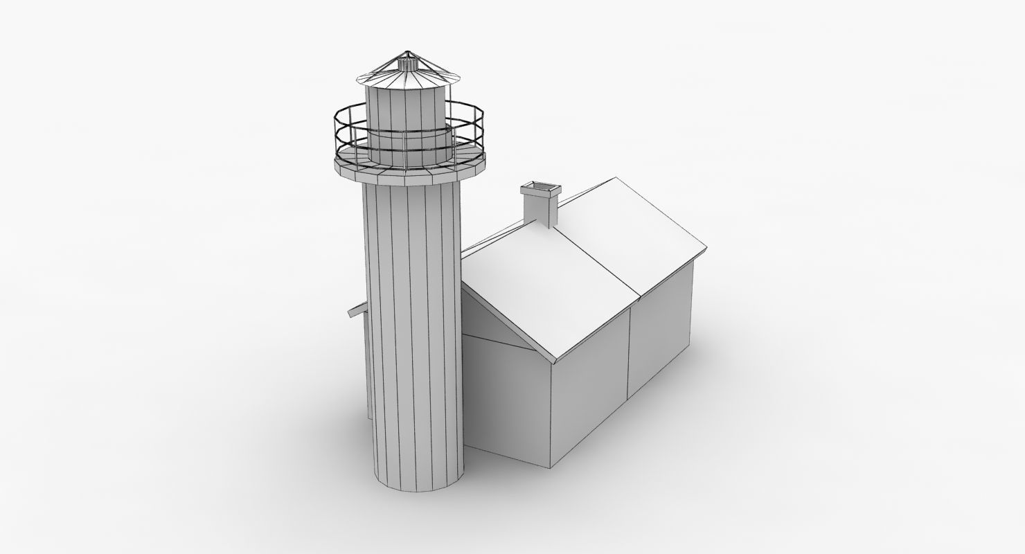Light House Haken Low-poly 3D model_7