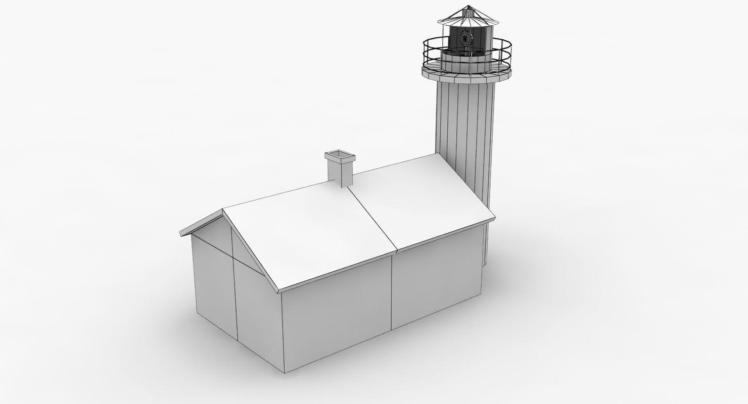 Light House Haken Low-poly 3D model_6