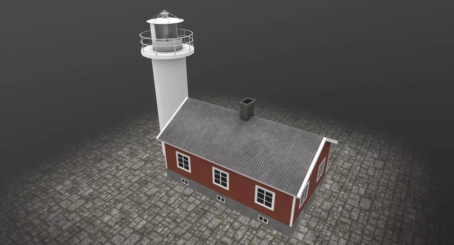 Light House Haken Low-poly 3D model_0