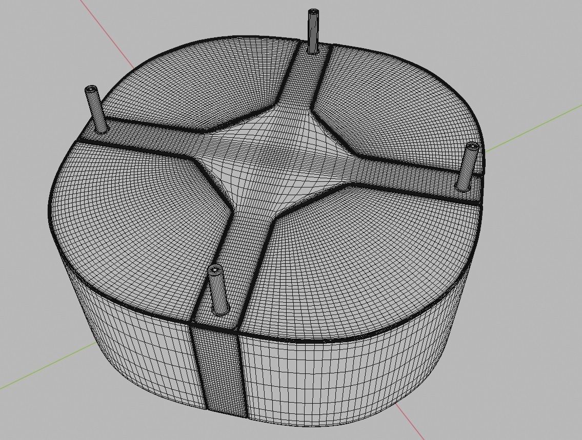 Coffee table with leather tabourets Free 3D model_5