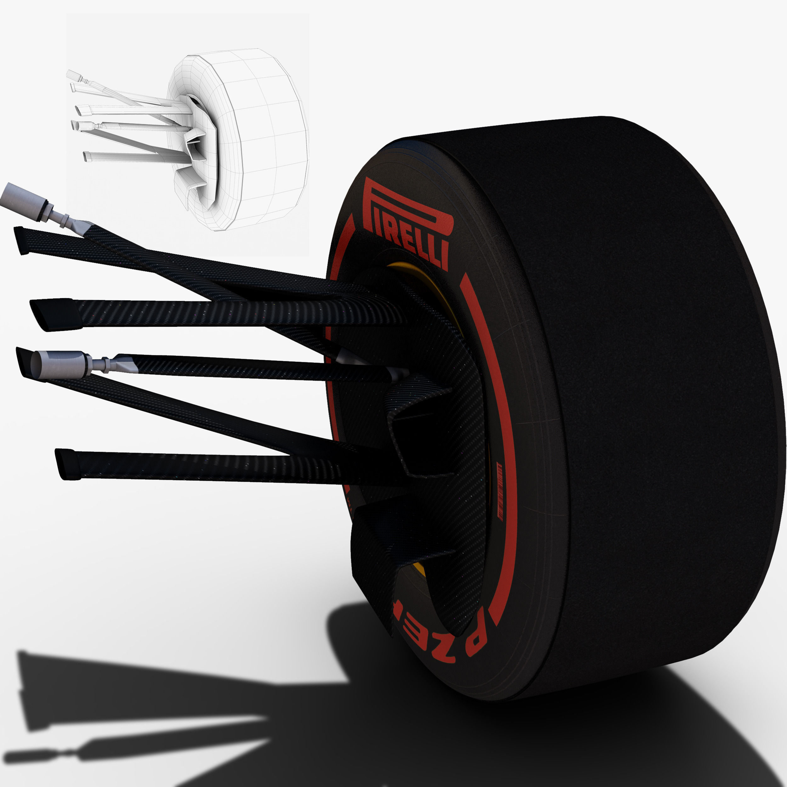 Lotus E23 Front Suspension Low-poly 3D model_2