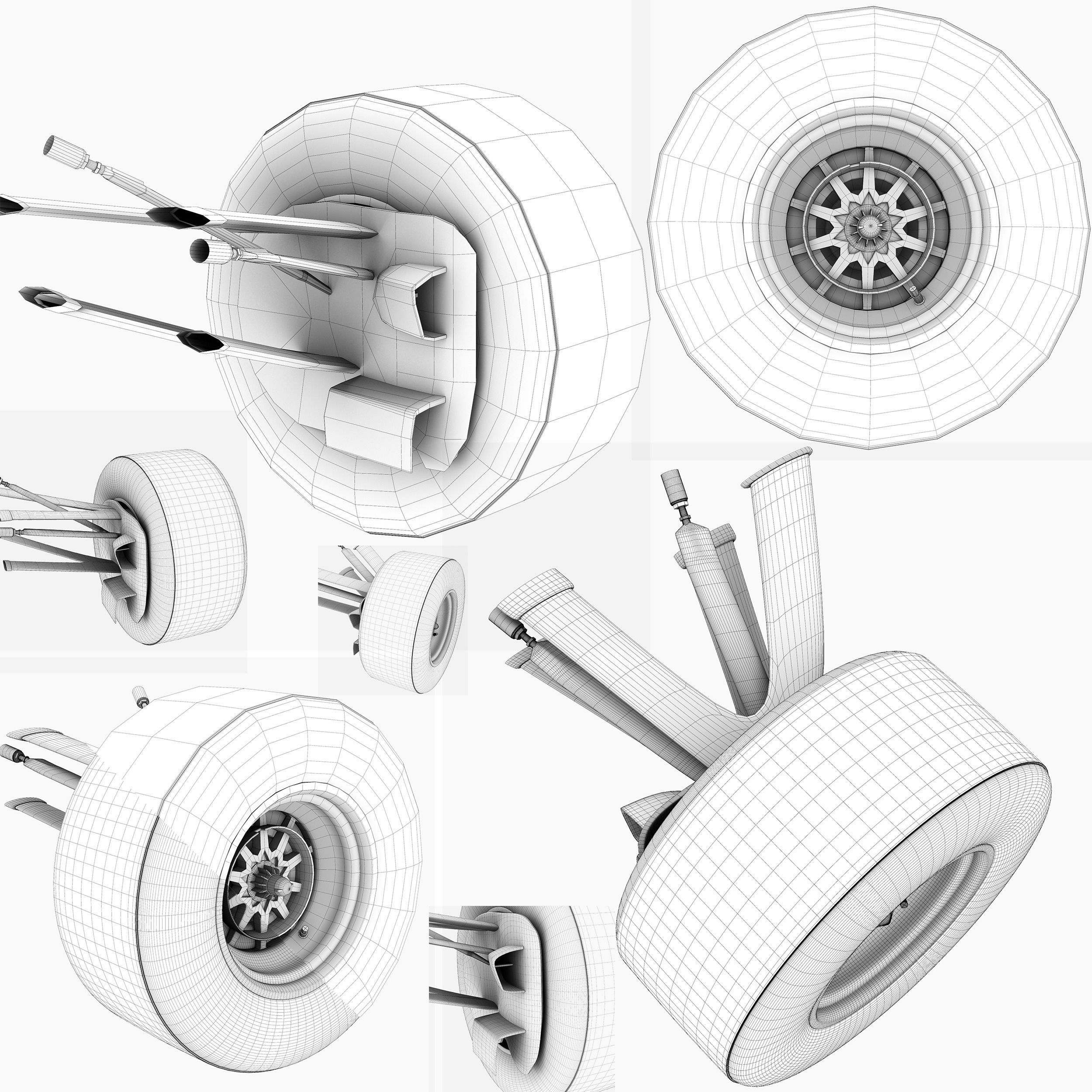Lotus E23 Front Suspension Low-poly 3D model_4