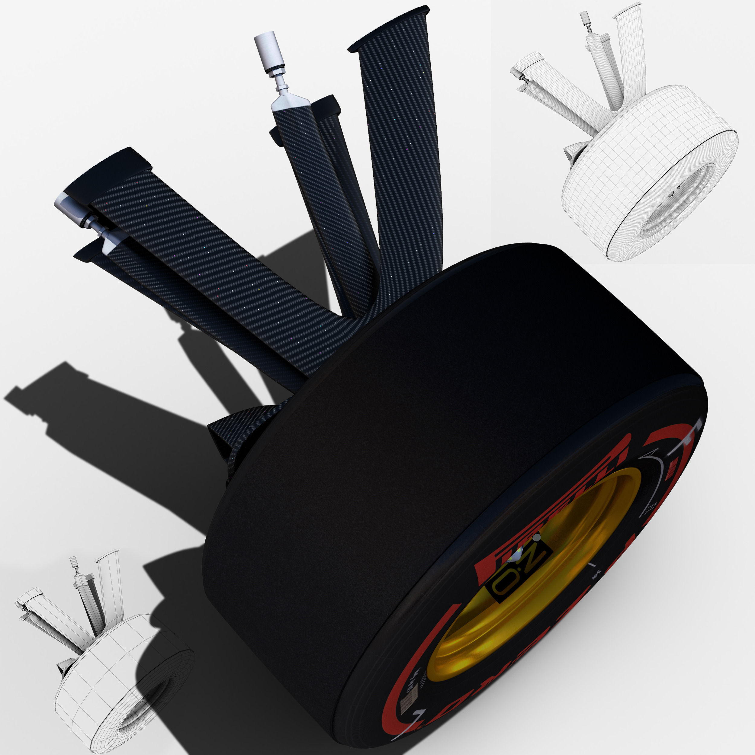 Lotus E23 Front Suspension Low-poly 3D model_1