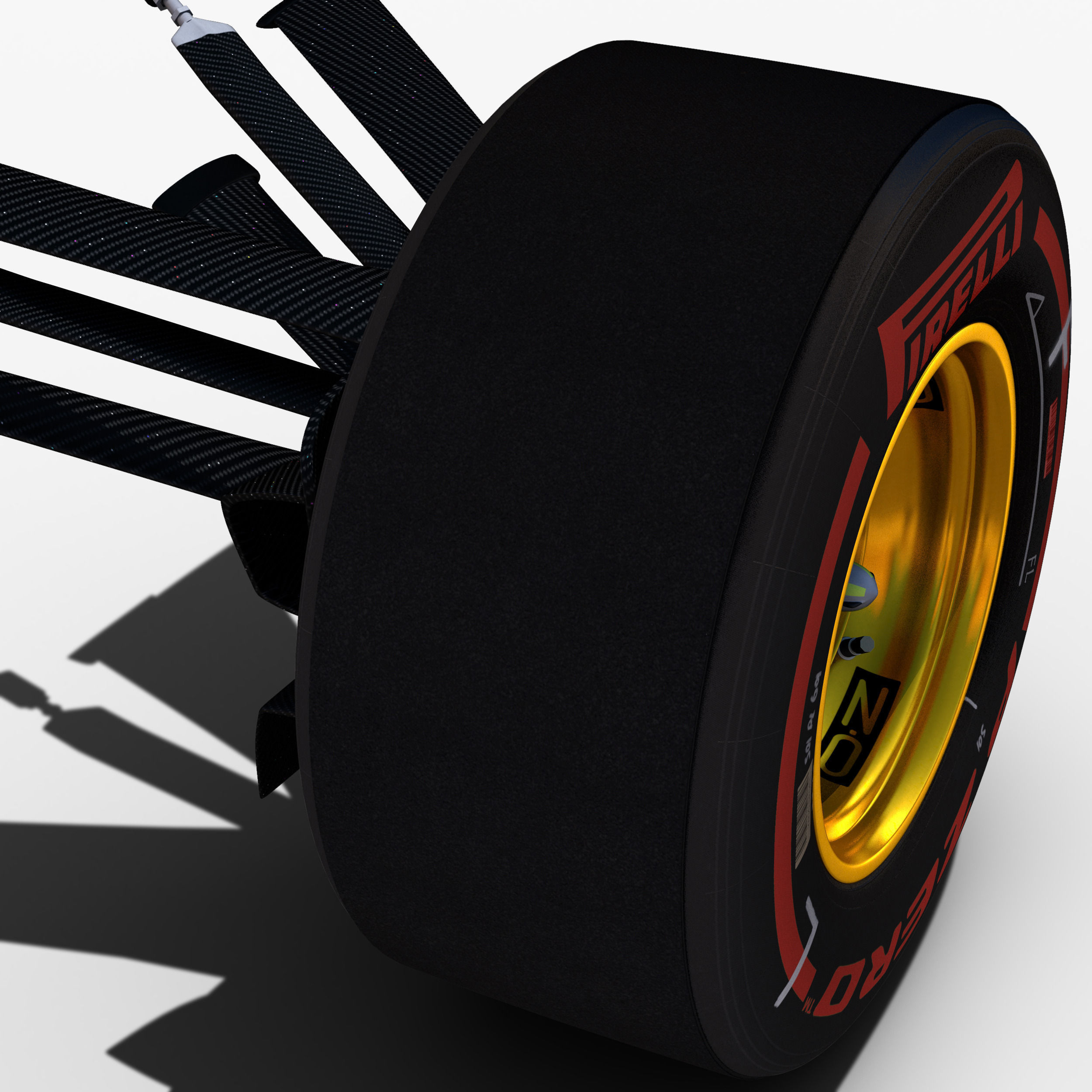 Lotus E23 Front Suspension Low-poly 3D model_7