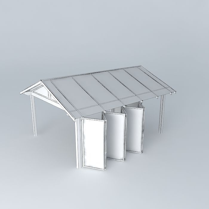 Patio whith folding doors Free 3D model_3