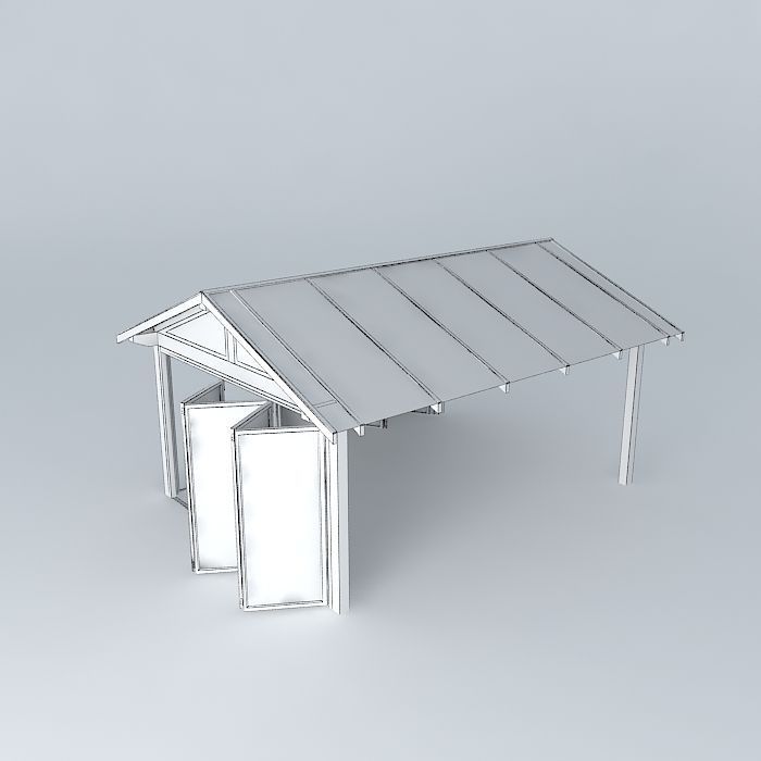 Patio whith folding doors Free 3D model_4