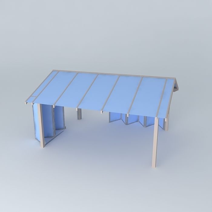 Patio whith folding doors Free 3D model_1