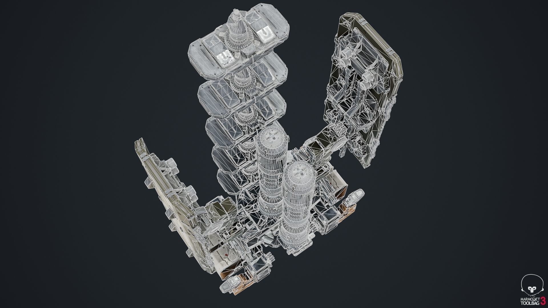 scifi-modelx497-UV-PBR spaceship Low-poly 3D model_6