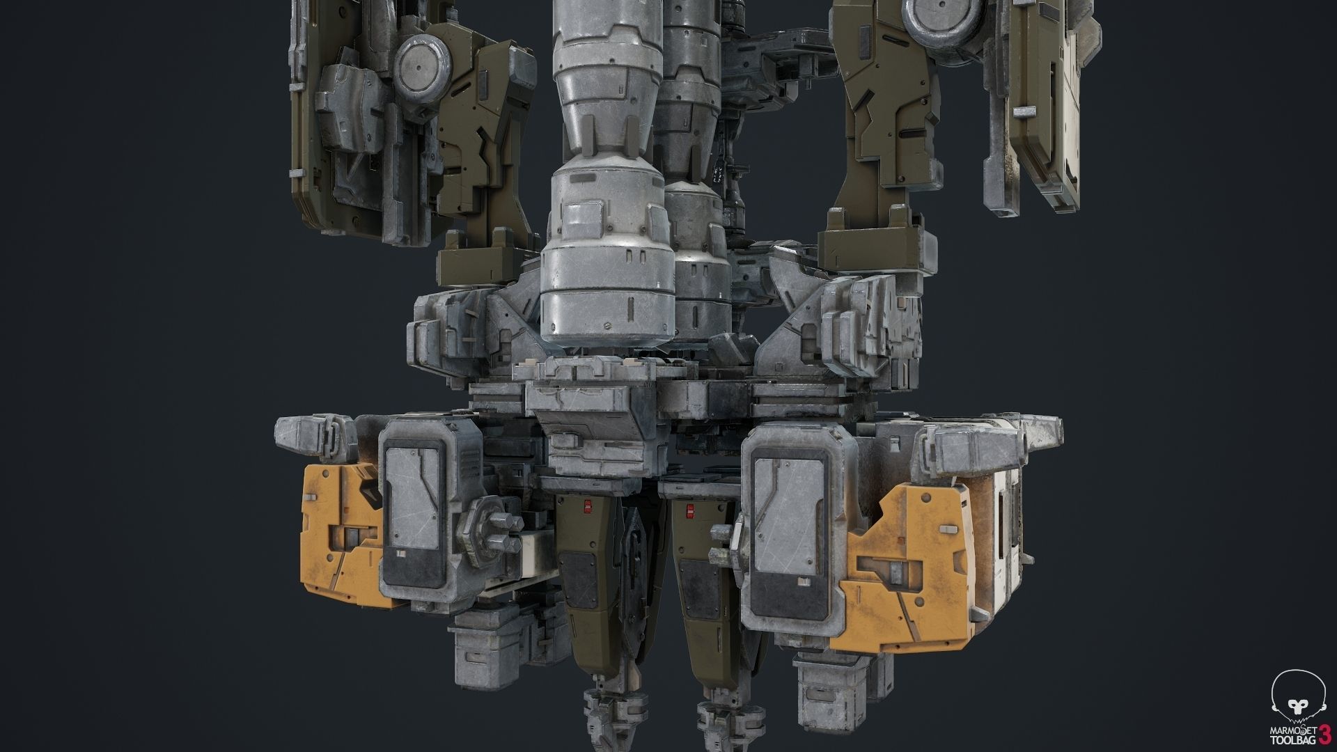 scifi-modelx497-UV-PBR spaceship Low-poly 3D model_4