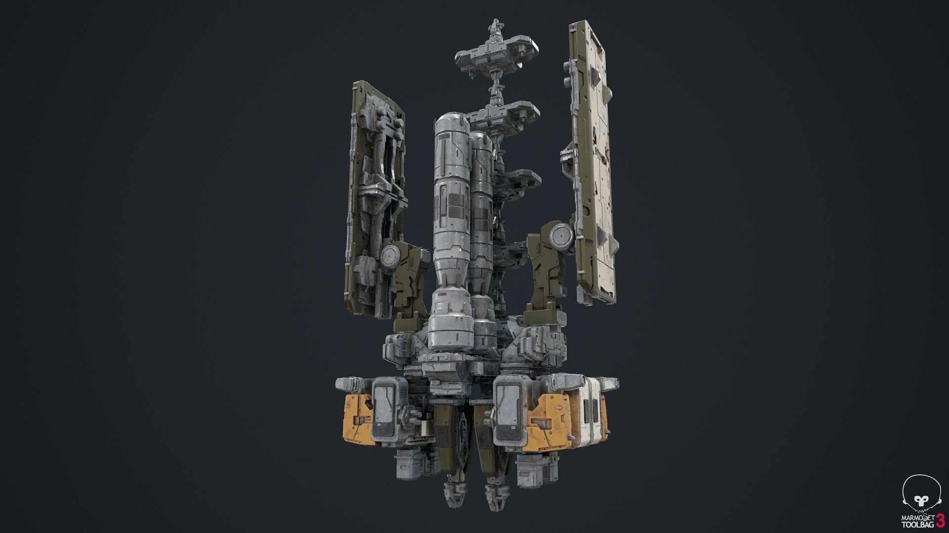 scifi-modelx497-UV-PBR spaceship Low-poly 3D model_3