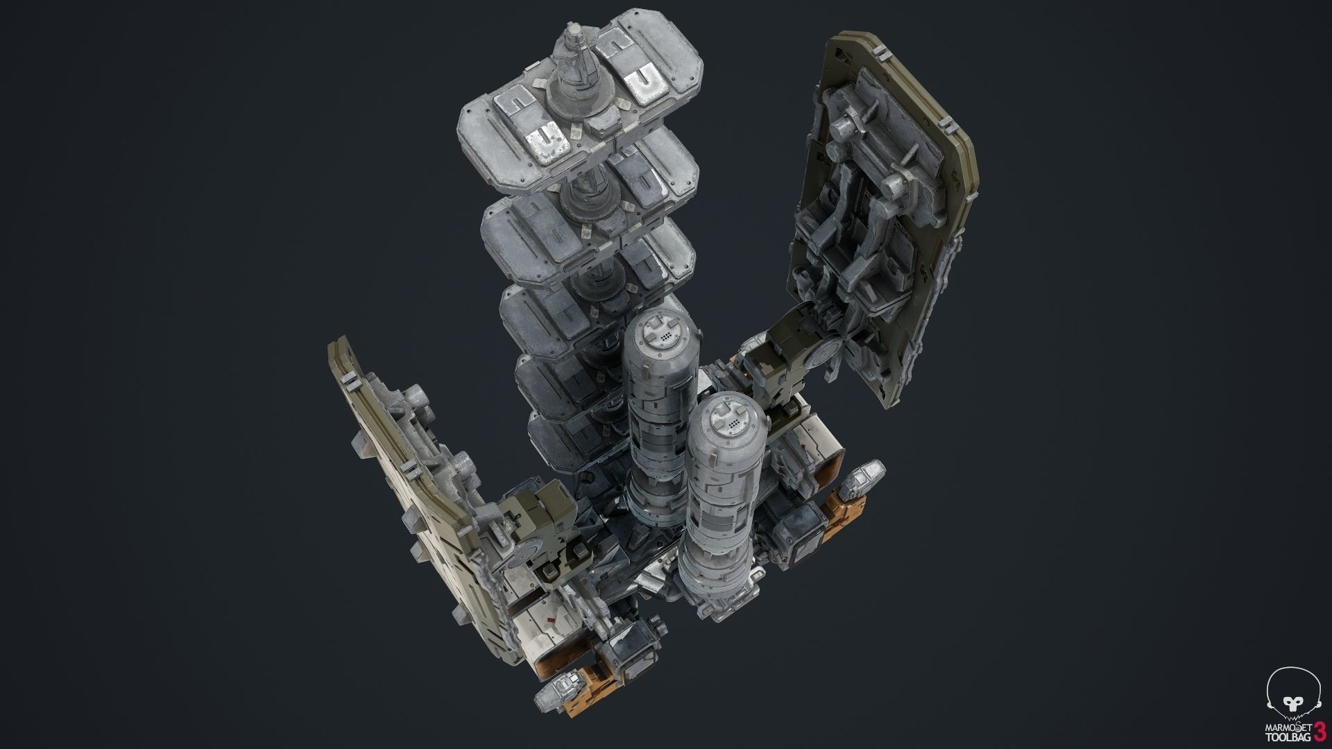 scifi-modelx497-UV-PBR spaceship Low-poly 3D model_5