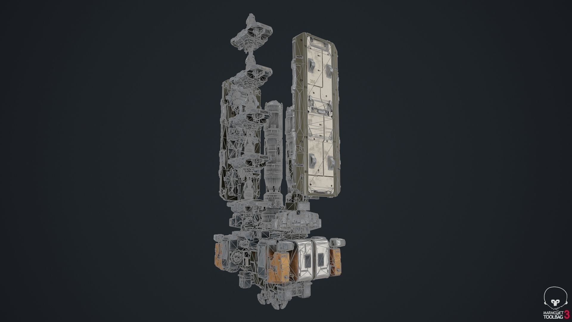 scifi-modelx497-UV-PBR spaceship Low-poly 3D model_8