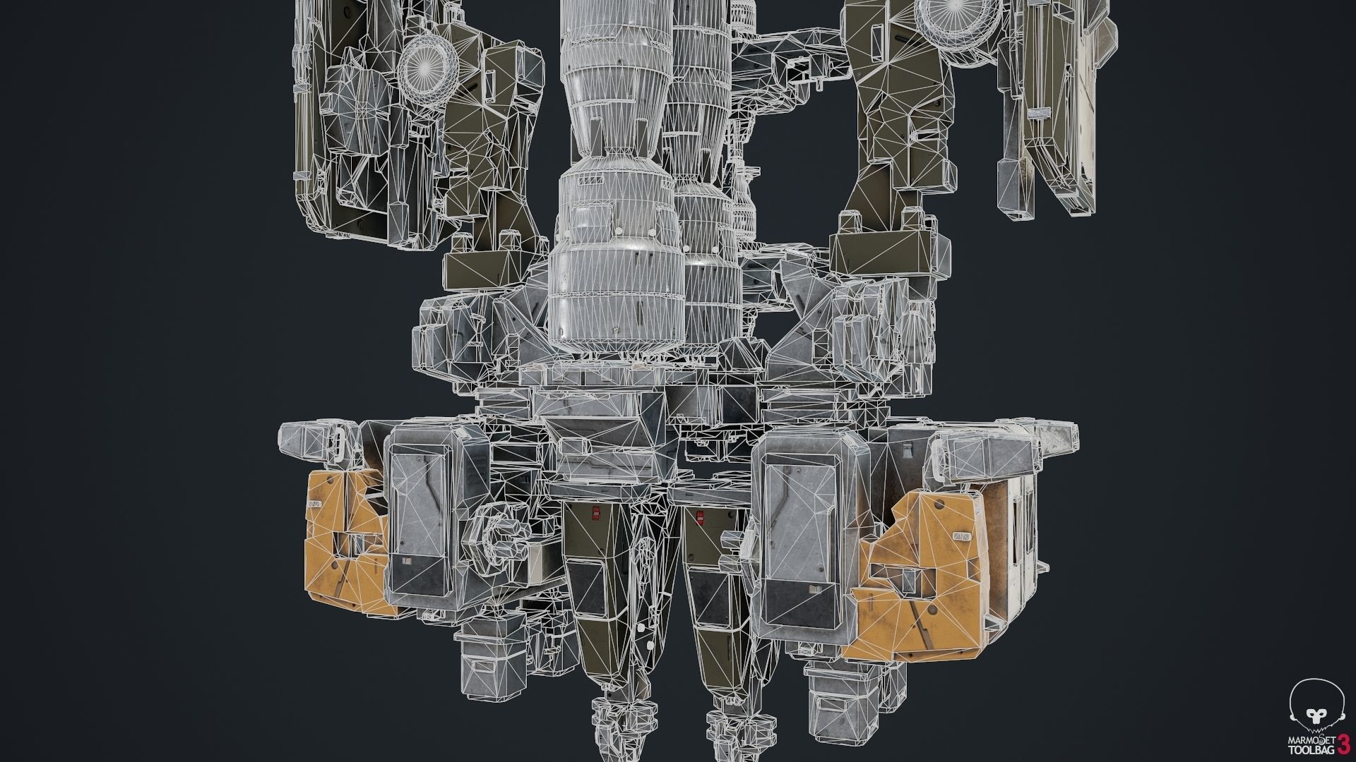 scifi-modelx497-UV-PBR spaceship Low-poly 3D model_7